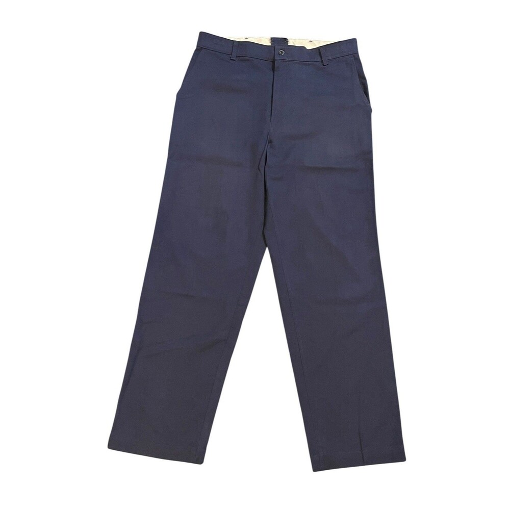 Vintage Red Kap Navy Blue Dura Press Work Pants Trousers Size 36x34 Workwear USA - Picture 5 of 8